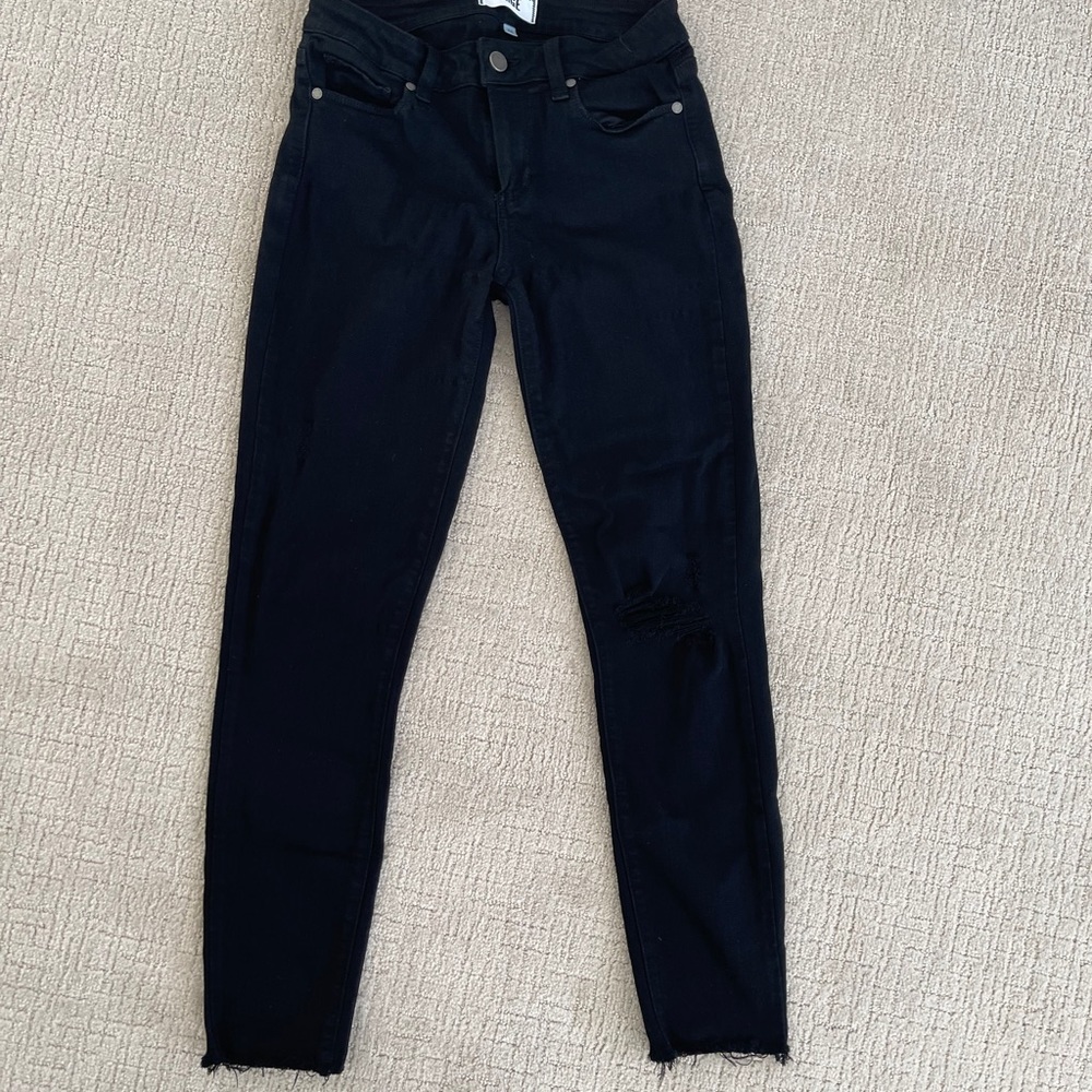 PAIGE skinny jeans. Black. Stretchy. Soft. Comfy.